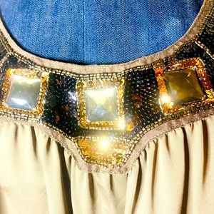 H&M Gold & Mocha Party Dress